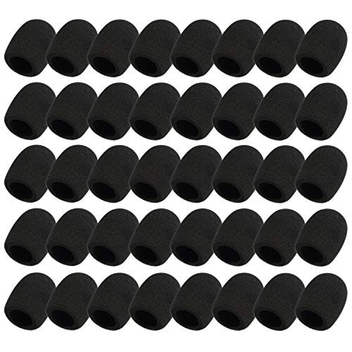 40 Pack Foam Mic Covers Handheld Microphone Windscreen Black Mic Sponge Foam