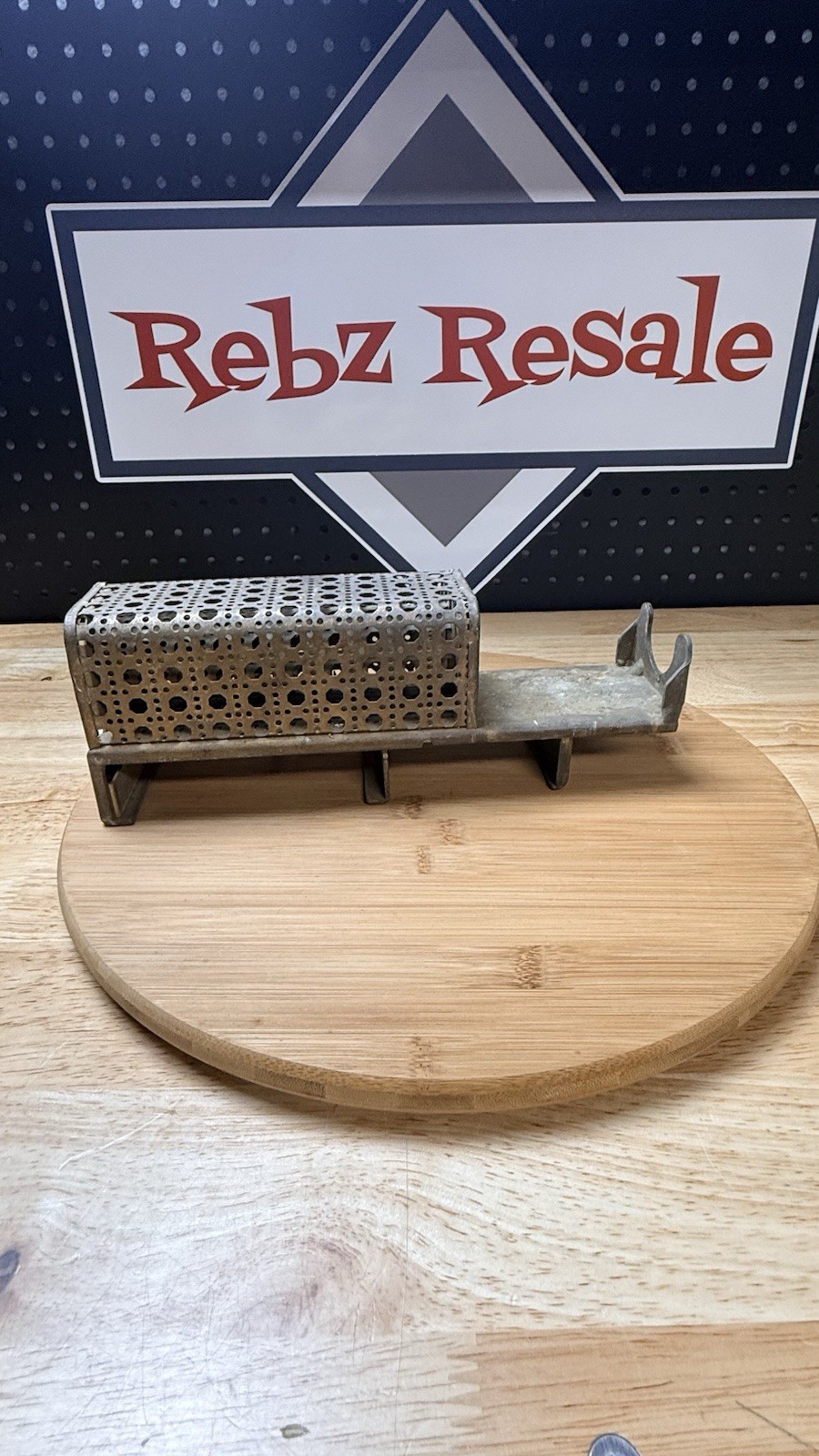 Vintage Metal Soldering Iron Holder Stand Perforated Heat Shield Bench Tool Rest