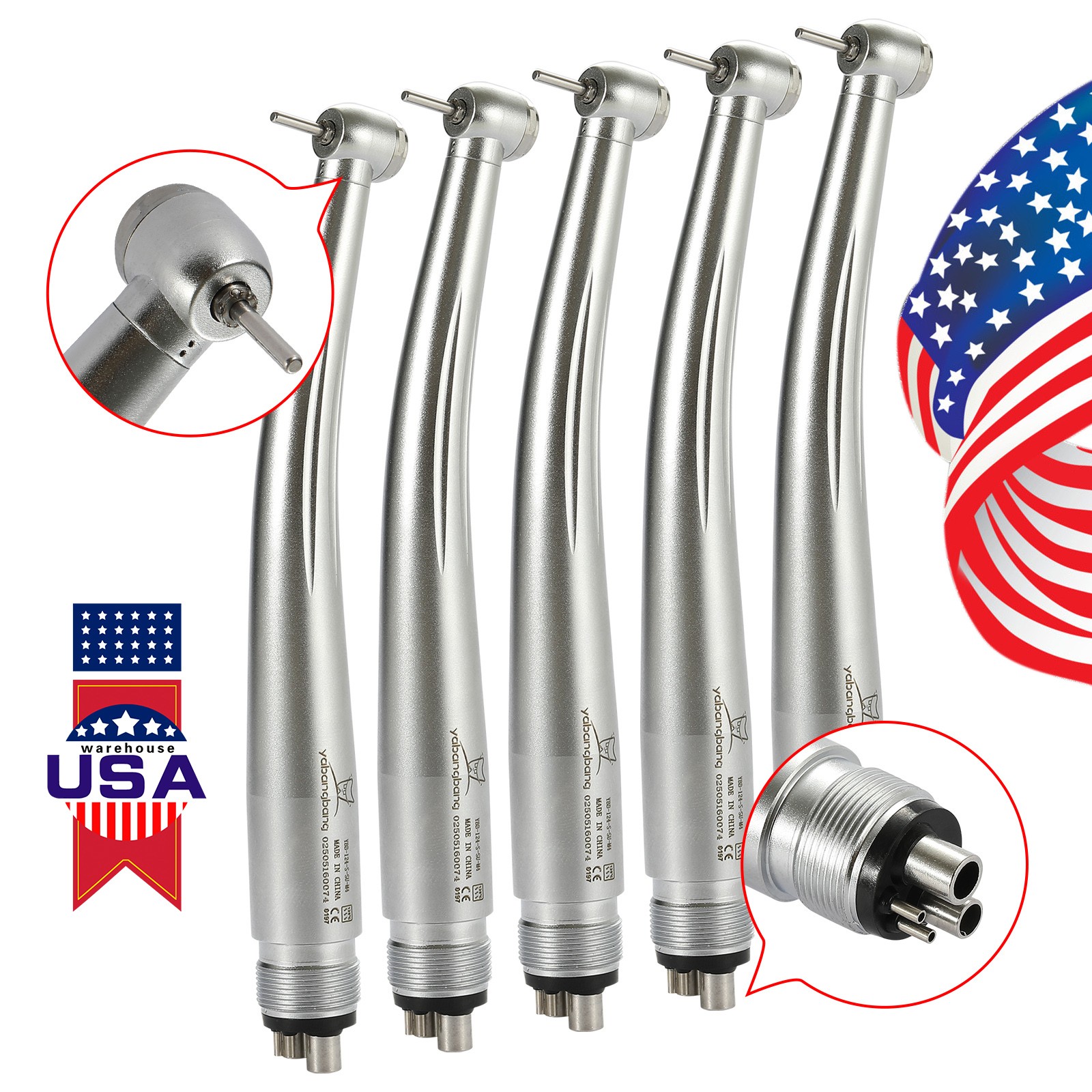 1-5pcs Dental High Fast Speed Handpiece Pediatric Push Button Mini Small Head 4H