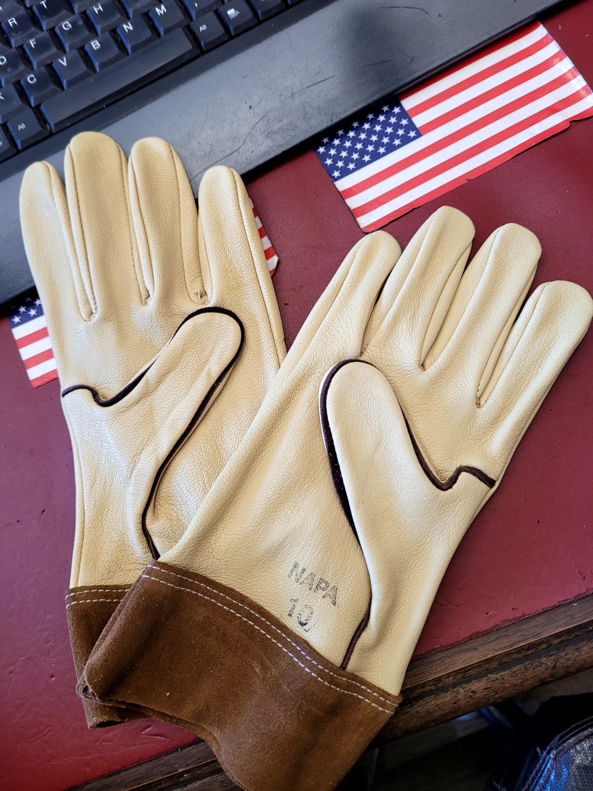 NEW NAPA LEATHER LINEMAN ELECTRICAL PROTECTOR GLOVES, 10 L FULL GRAIN