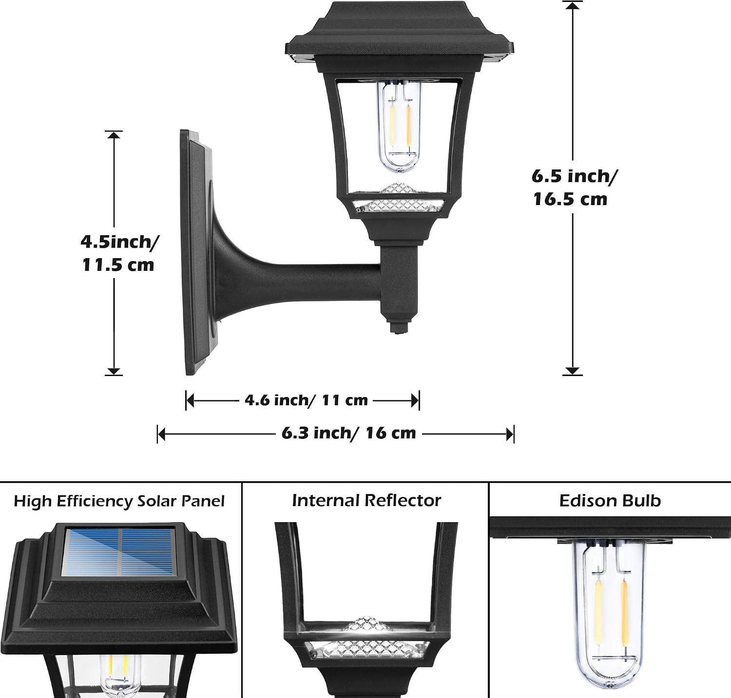 2 Pack Solar Lanterns for Playhouse, Automatic Wall Lanterns for Outdoor Playhou