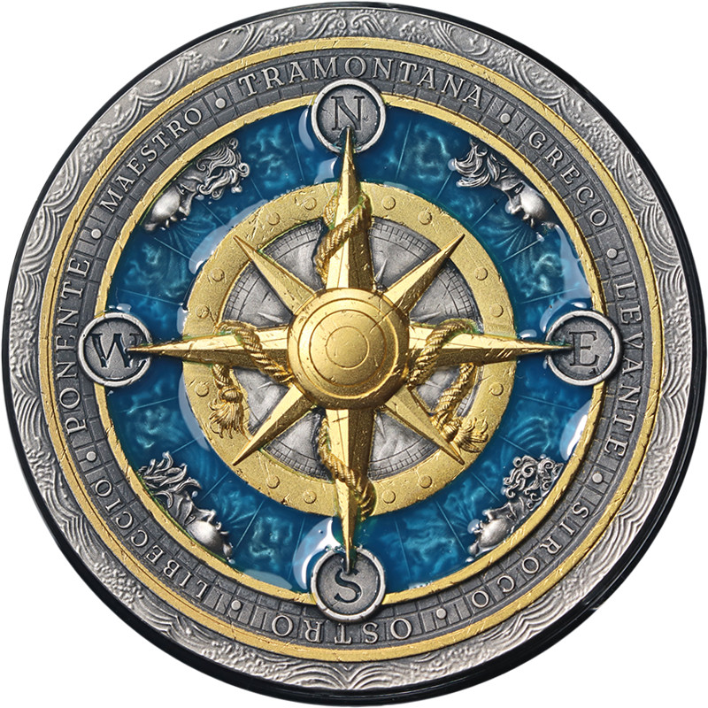 2026 Niue 2 Ounce Silver $5 Compass Rose OGP COA - STOCK