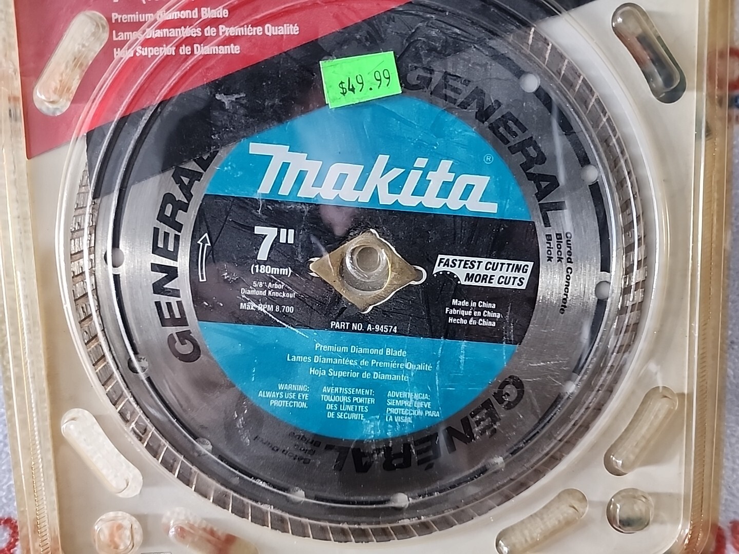 NEW Makita A-94574 7" Premium Diamond Blade, General Purpose