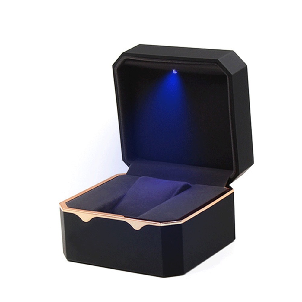 Luxury LED Light Single Watch Case Presentation Display Storage Holder Gift Box