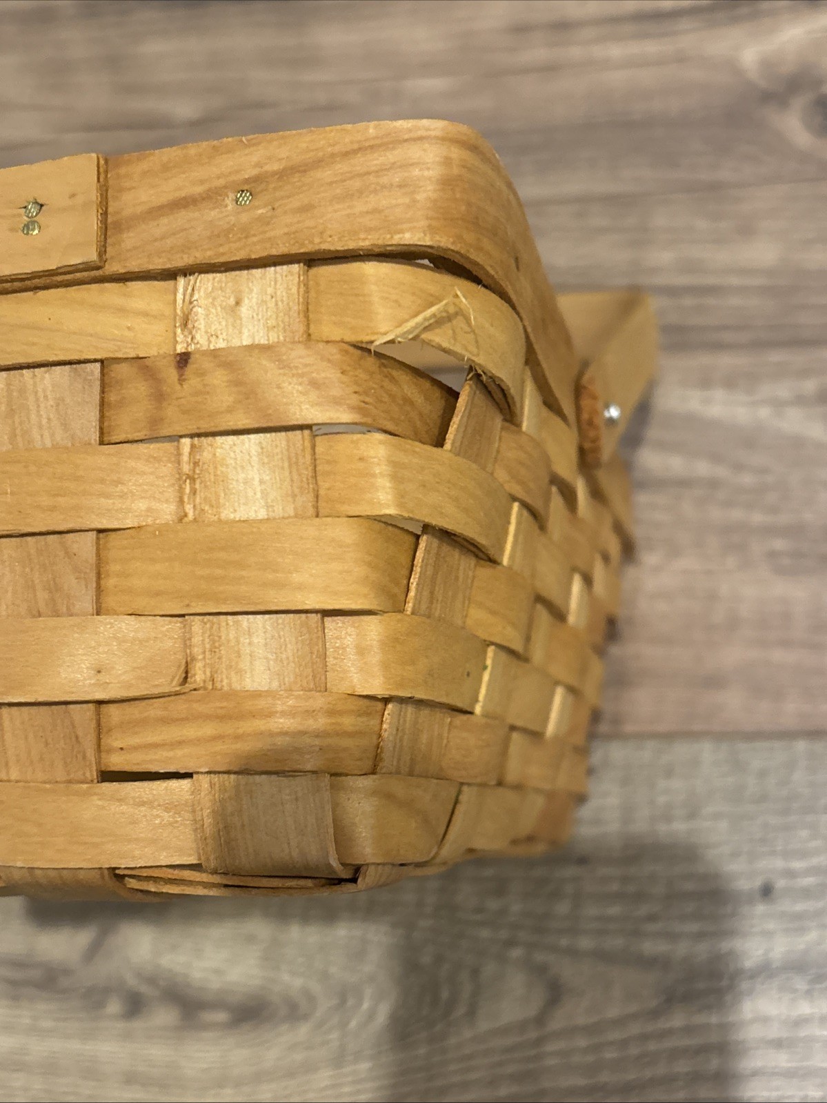 Rustic Home Decor Rectangular Handwoven 7" X 9” Medium Wood Basket