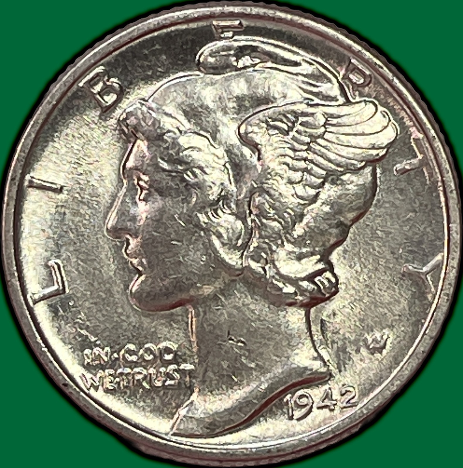 1942 Mercury Dime Choice Almost Uncirculated AU+/UNC Coin #44655
