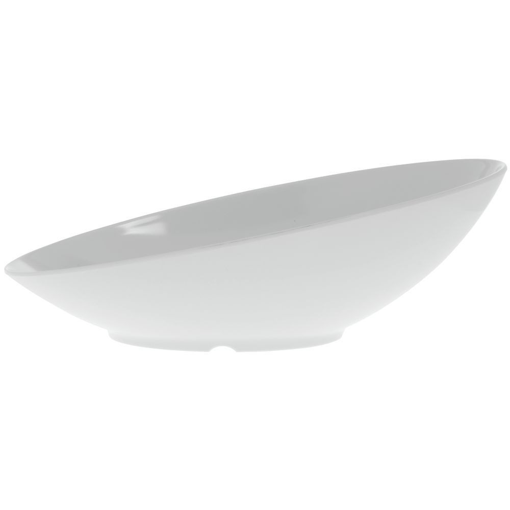 G.E.T. San Michele 36 oz Oval White Melamine Cascading Bowl - 14"L x 8 3/4"W x