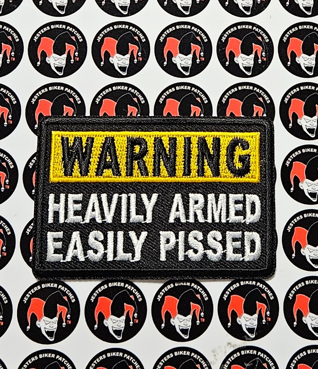 WARNING Heavily Armed Easily Pissed Embroidered Patch WC004