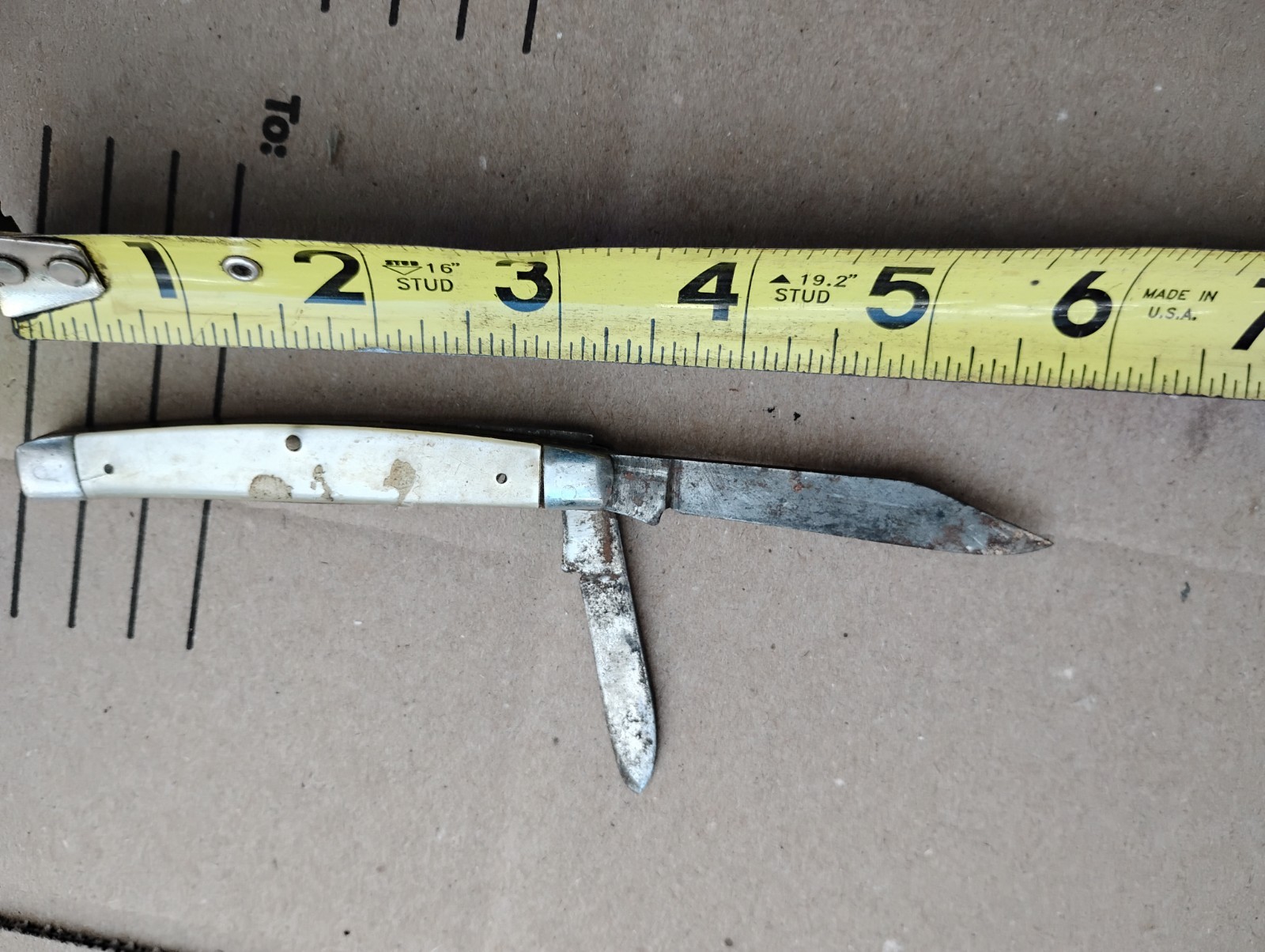 SABRE Knife Japan 3" Two Blade Jack Smooth Imitation Pearl Handles Pre-Loved