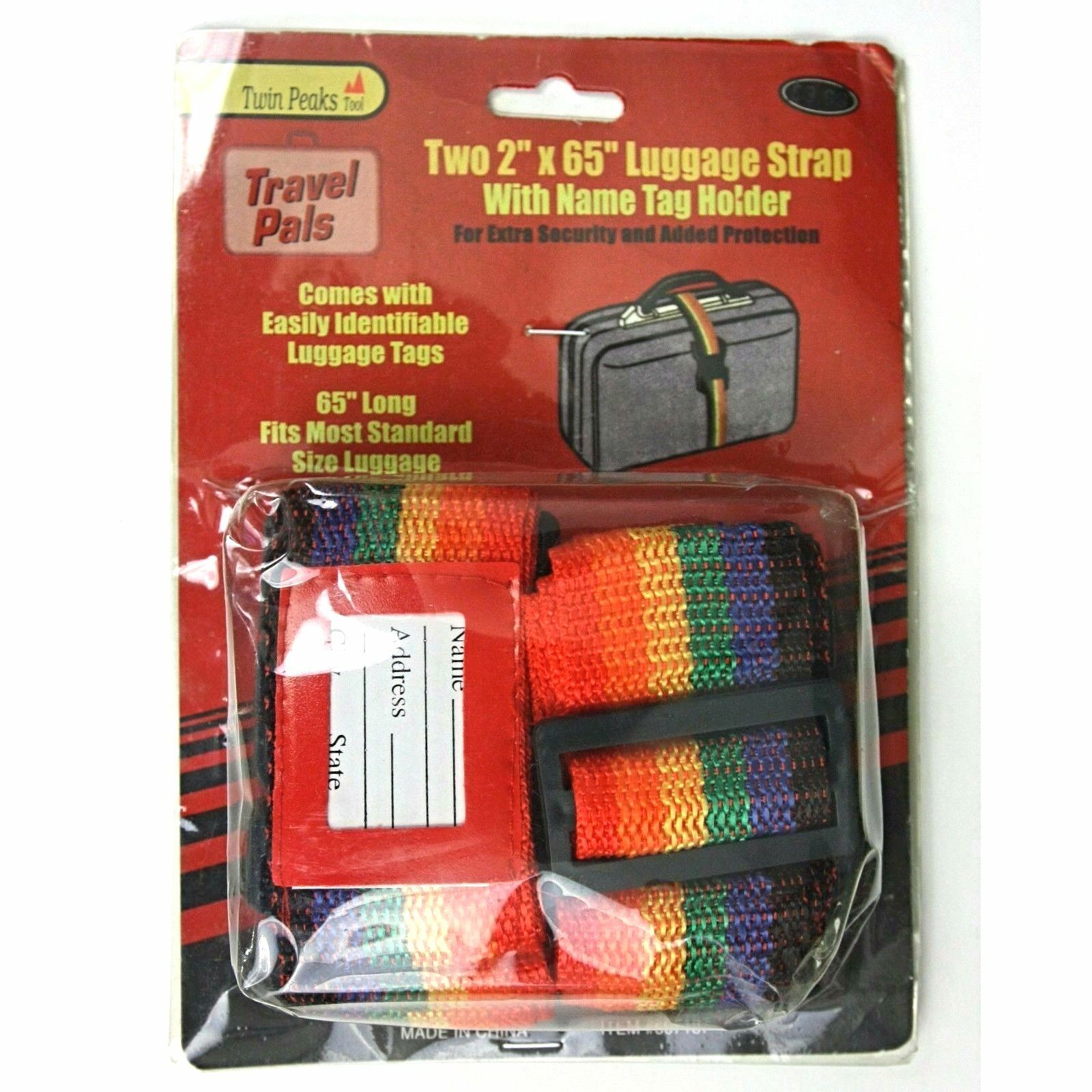 NEW Rainbow Nylon Luggage Suitcase Bag Straps Belt Set Travel Vacation 2" x 65"