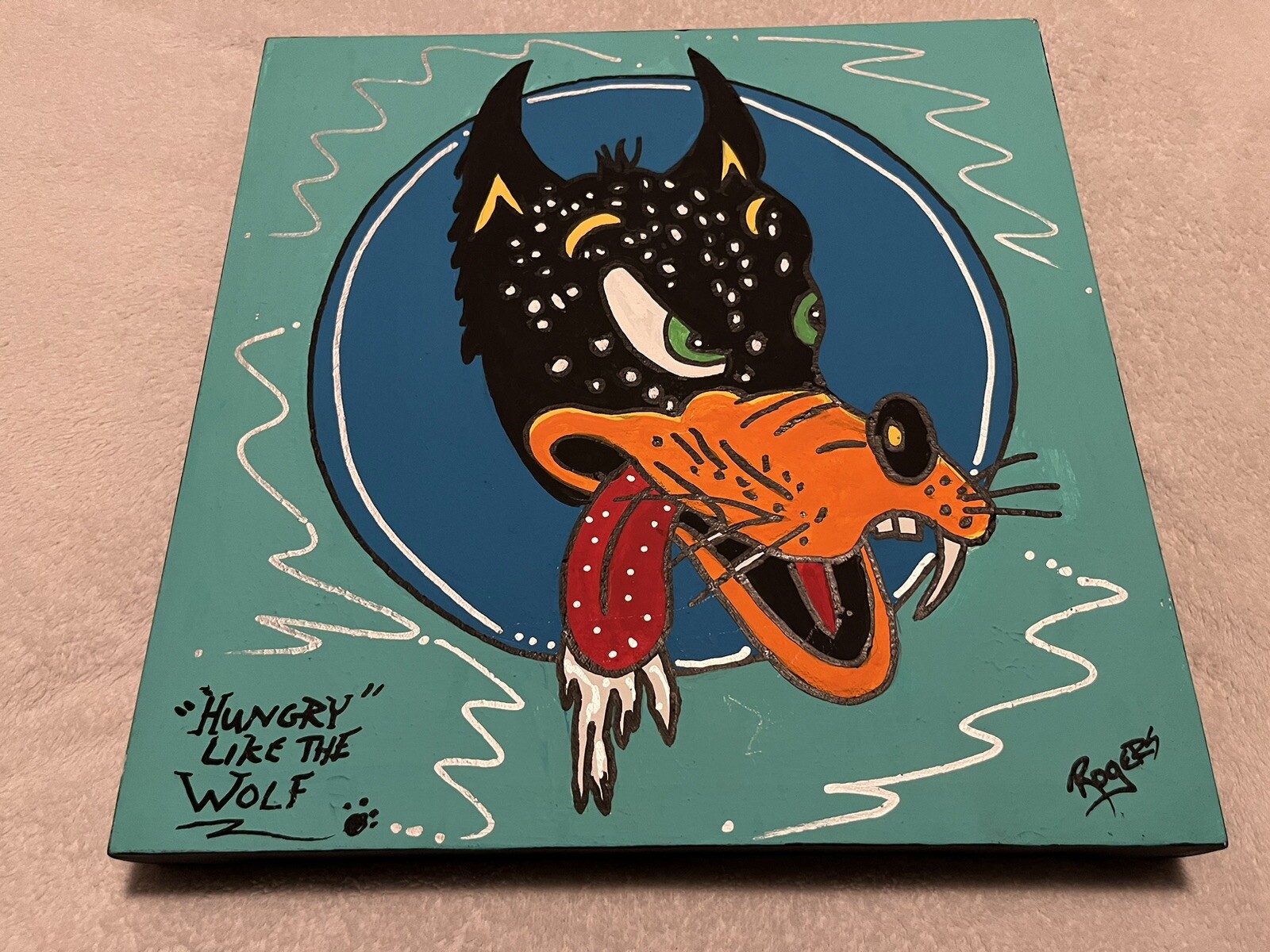 "Hungry Like the Wolf" Signed Orig Painting Rogers Boom Art Studios Orlando FL
