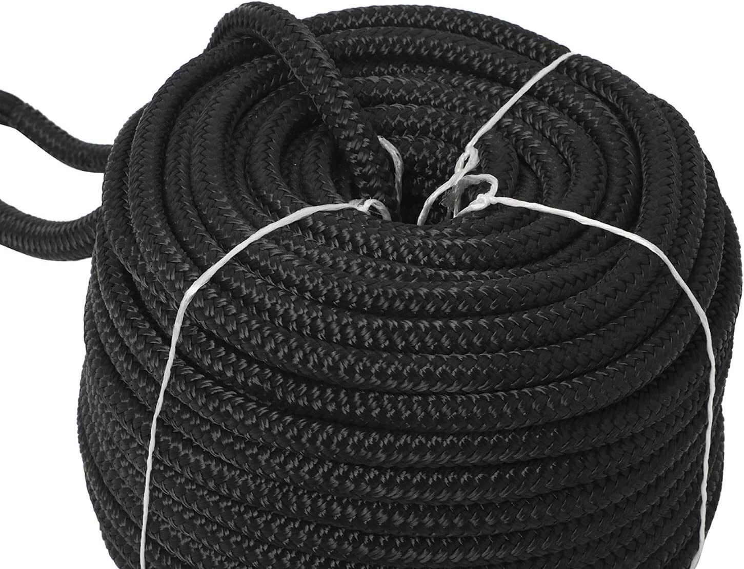 Double Braid Nylon Anchor Rope Dock Line Mooring Rope Tensile Strength:5100 Lbs.