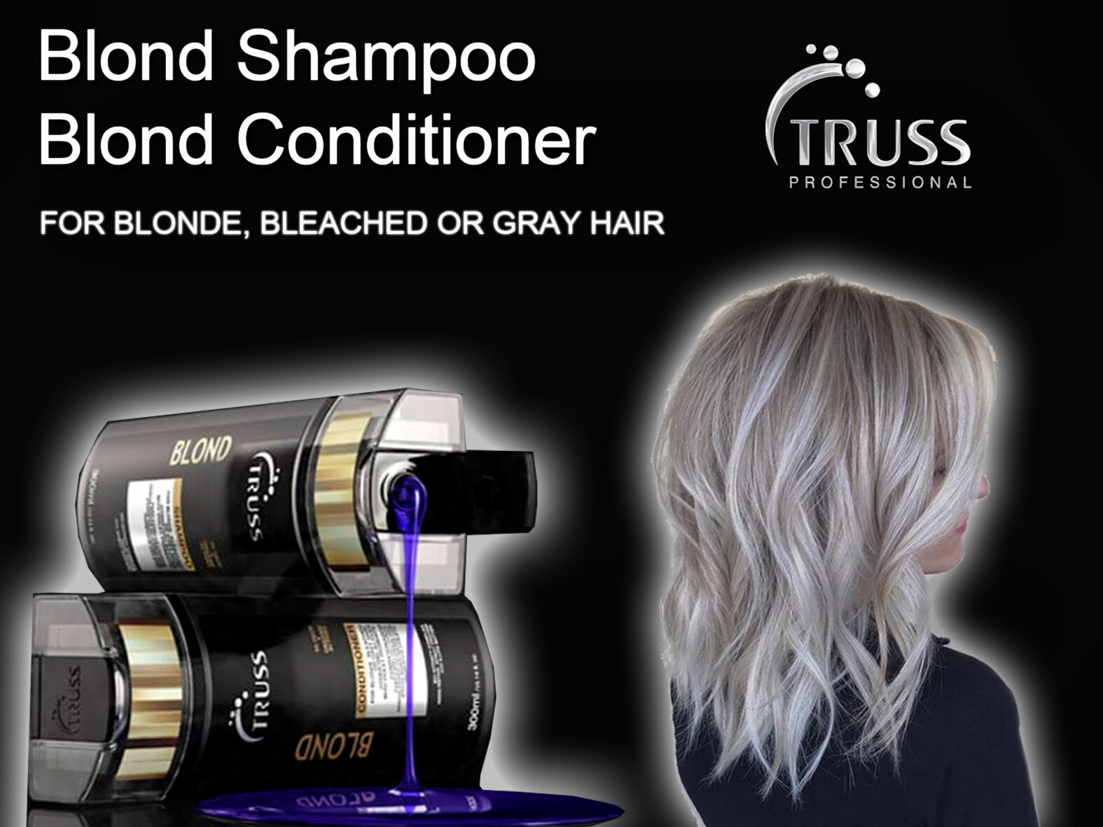 TRUSS PROFESSIONAL Blond Shampoo / Blond Conditioner 300 ml / 10.14 Fl.Oz