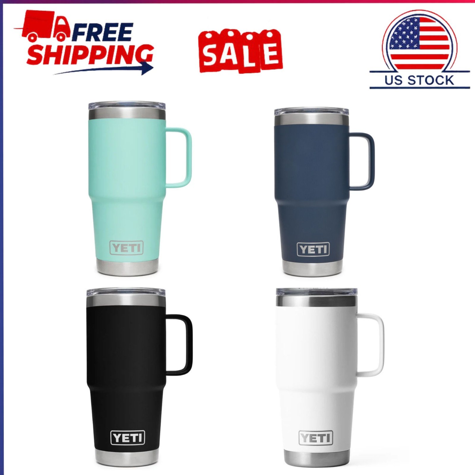 SALE!!! YETI 20oz Rambler Travel Mug, FREESHIP. NO IMPORT FEE