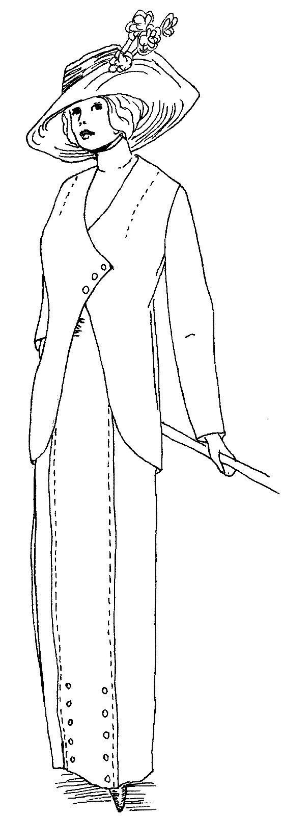 Bailey Sewing Pattern 1912 Traveling Suit for a 17" Lady doll #107 Lincoln