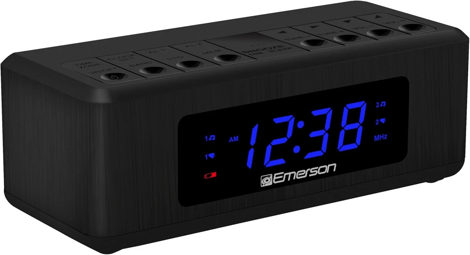 CK2023AM/FM Dual Alarm Clock Radio with 0.6" Blue LED Display, 4-Level Dimmer
