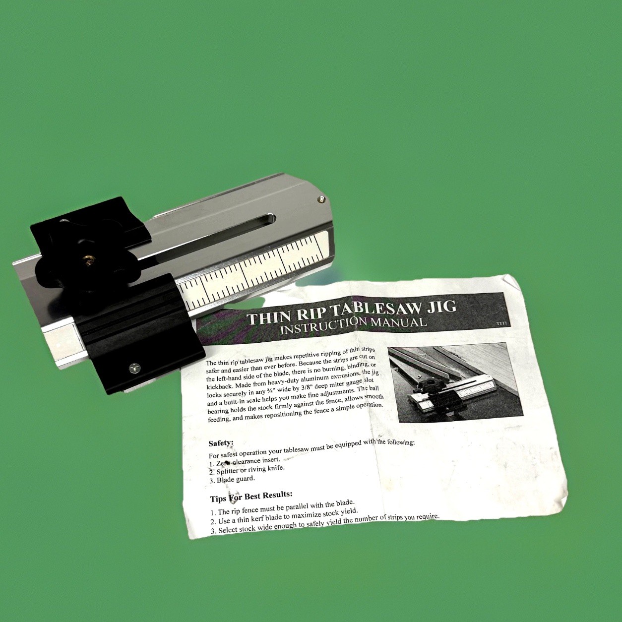 Thin Rip Table Saw Jig Aluminum Strip Rip Guide Clamp + Instructions