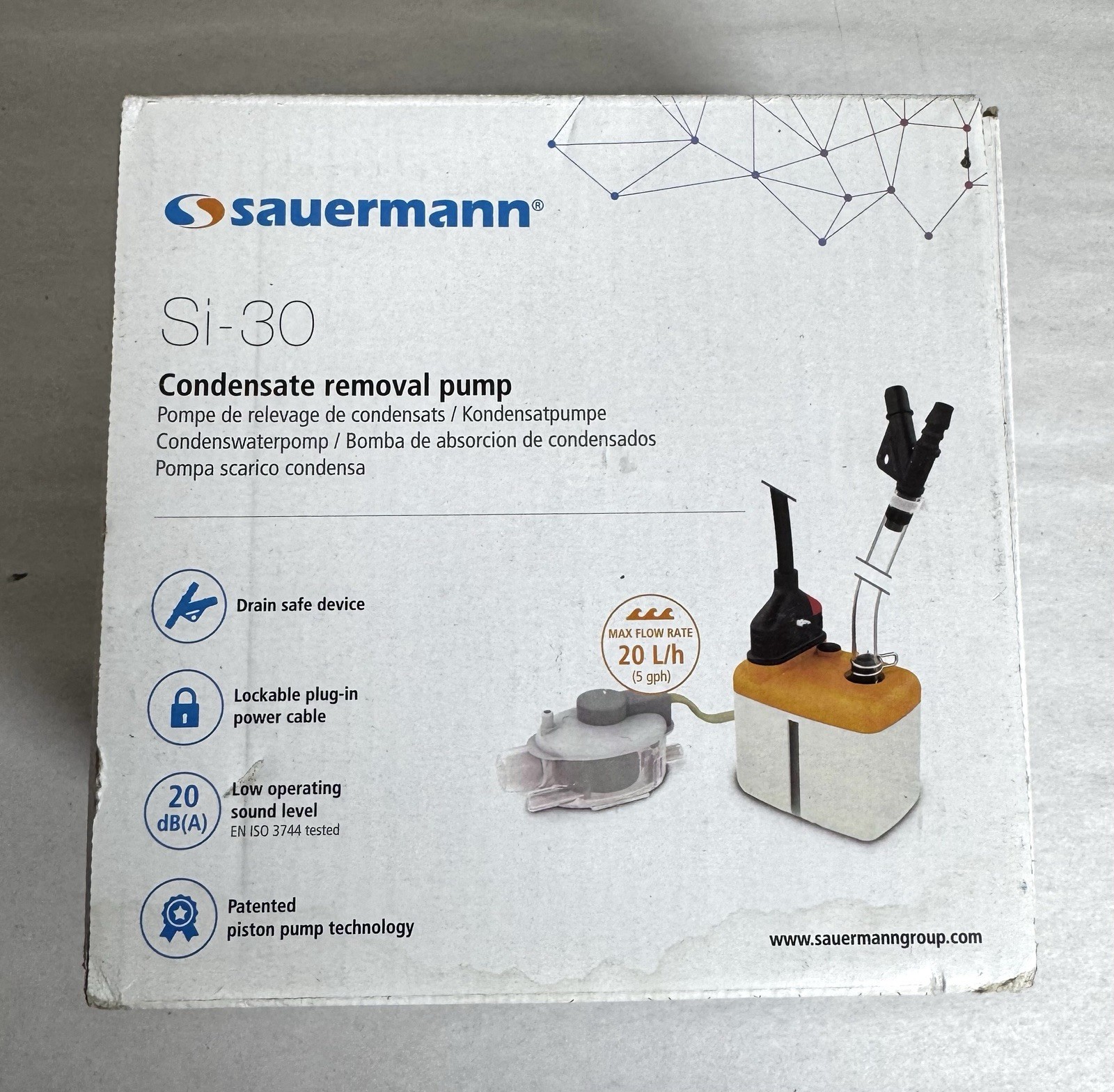 Sauermann Si-30 Mini Condensate Removal Pump 208-230V Mini-Split AC SI30UL01UN23