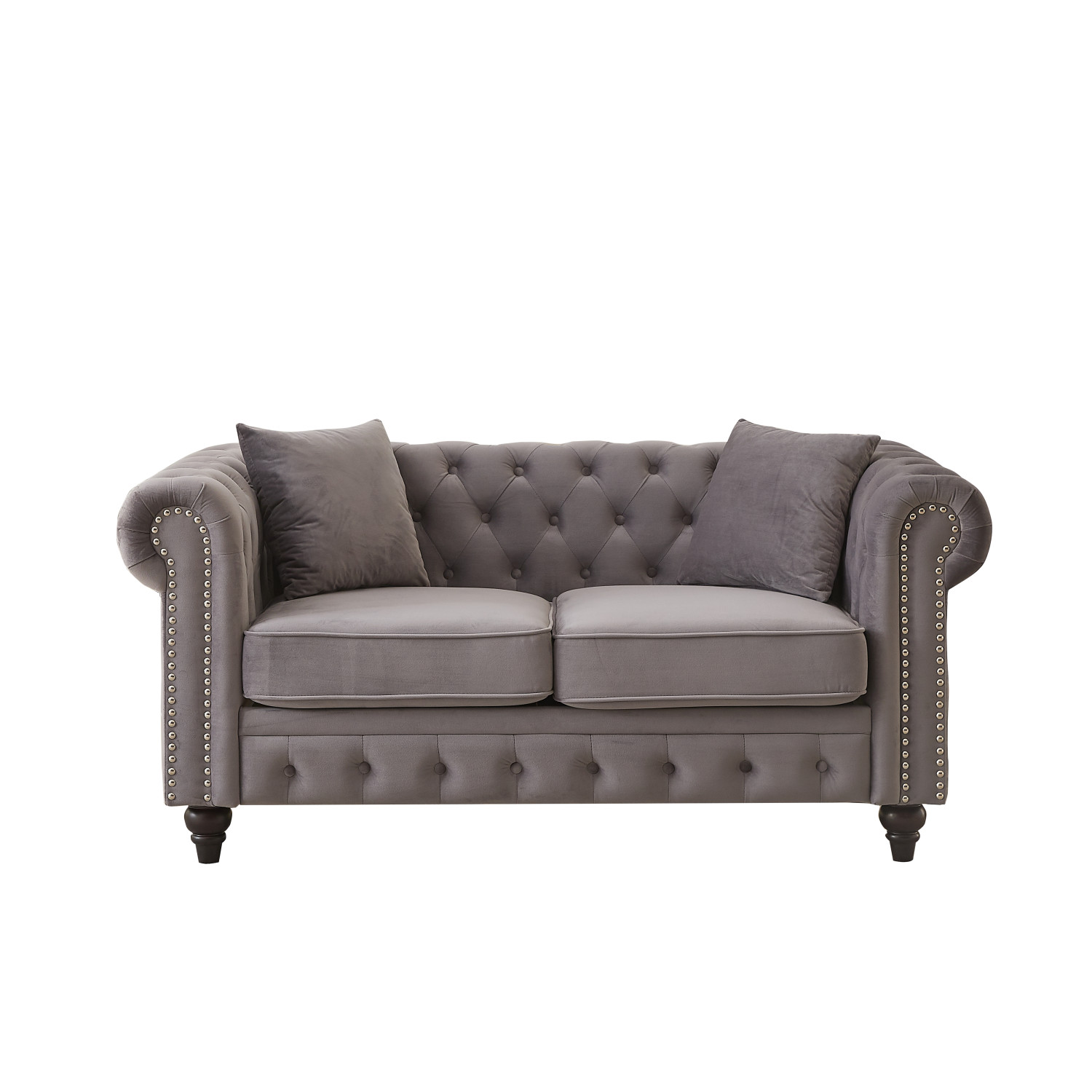 63.5'' Loveseat Sofa 2-Seater Velvet Upholstered Sofa Couch Living Room Sofa