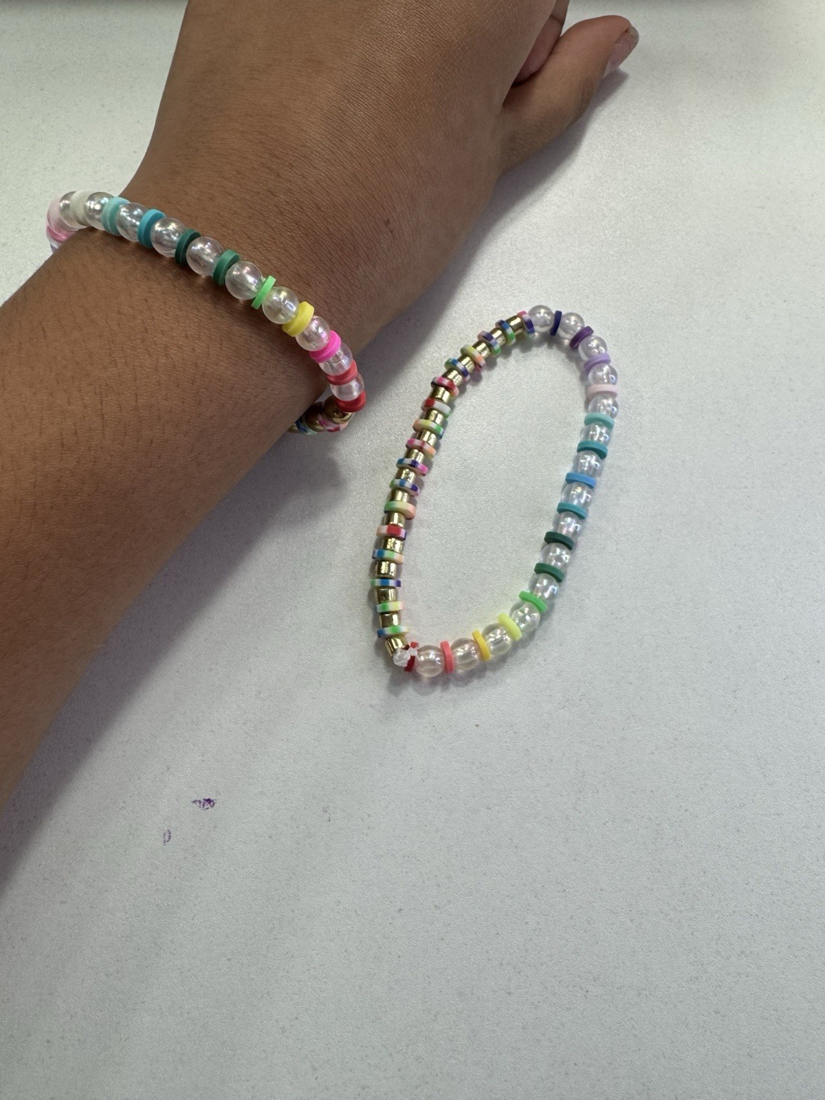 Rainbow Dream Clay bead Bracelet Handmade
