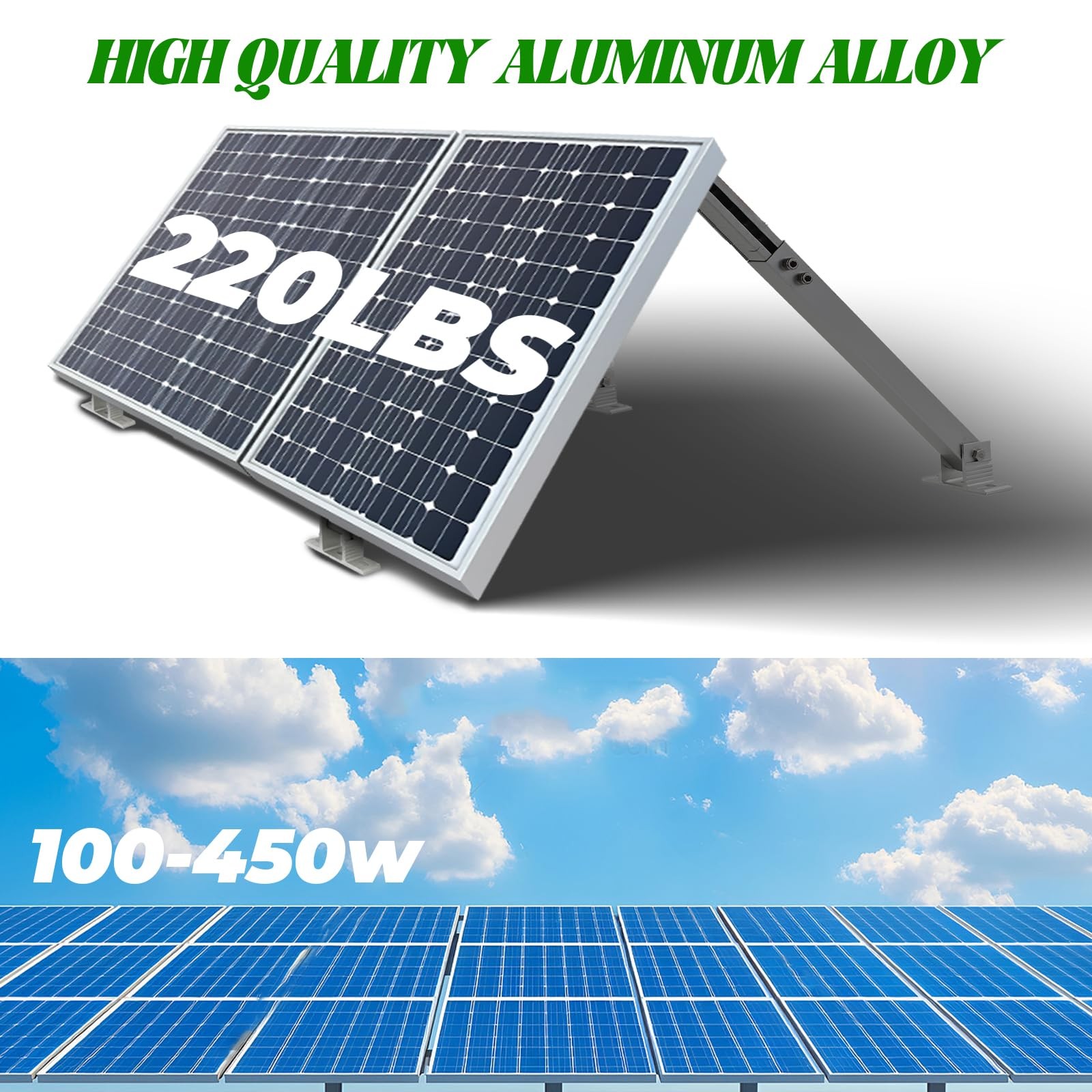 Solar Panel Mounting Brackets, 2 Sets Adjustable Solar Panel Tilt Mount Brack...