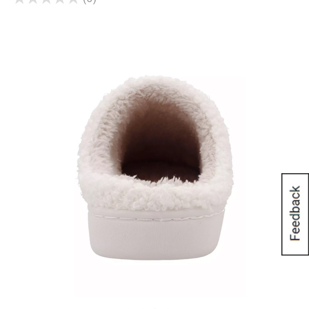 MIA Cream and Gold Smiley Face Slippers