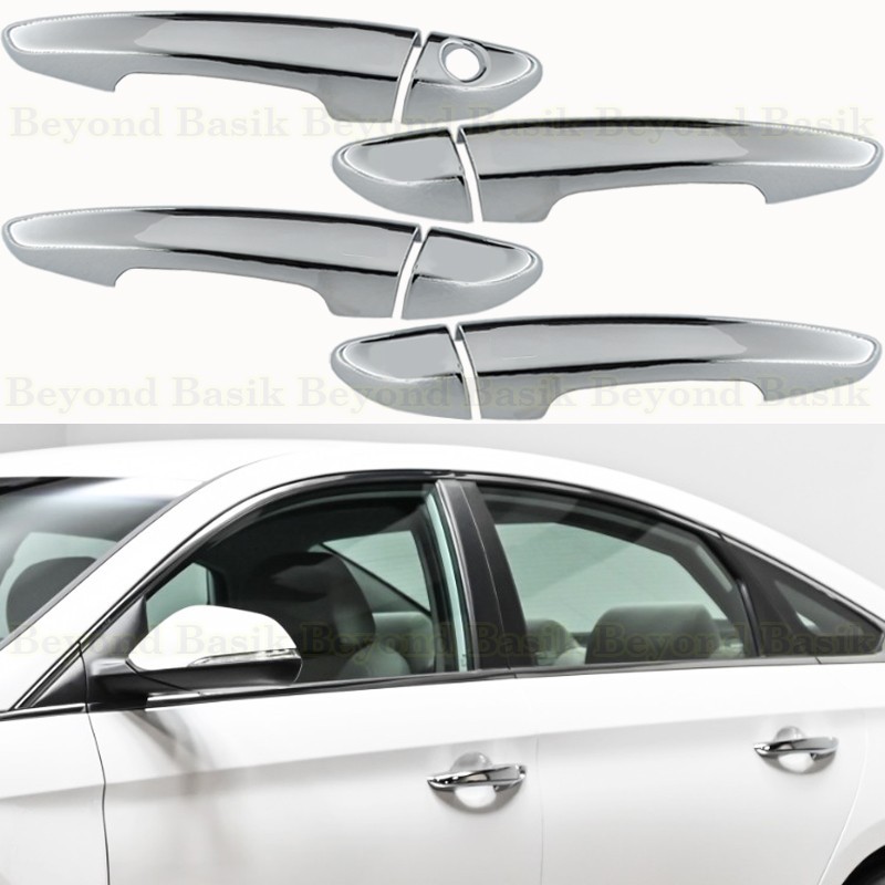 For 2015 16 17 18 2019 Hyundai SONATA Chrome 4 Door Handle COVERS w/o Smart Keys