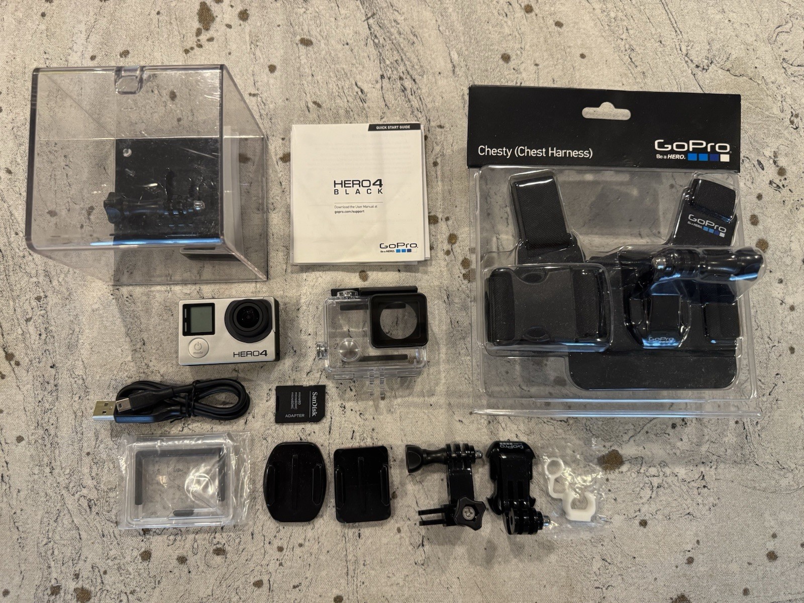 GoPro HERO4 Black Camera Bundle with Chest Harness, Battery, Mounts, Case