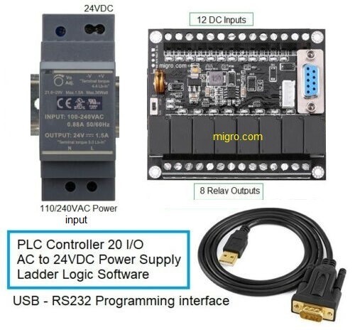 Starter Kit PLC Controller 24V Migro Developer Ladder Logic Programming Software