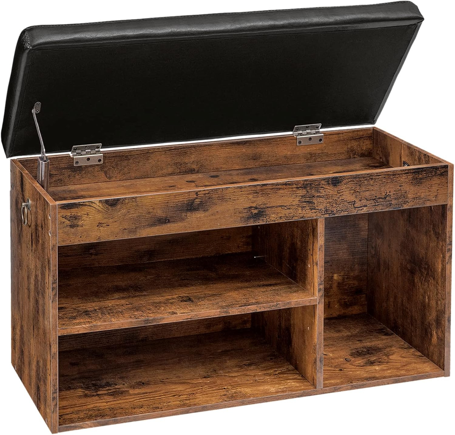 Shoe Bench Seat 3 Open Compartments 82 X 31.5 X 46.5cm Padded Storage Under