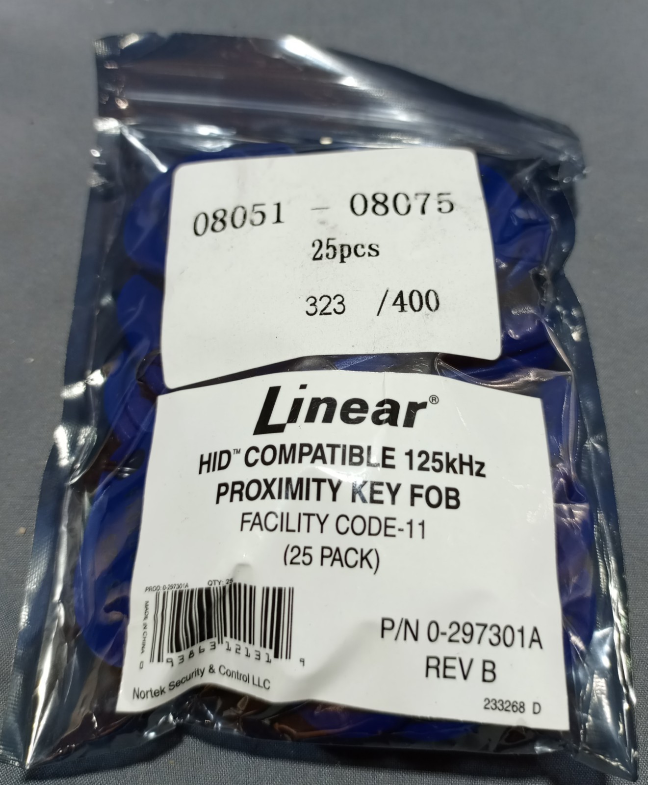 Lot Of 25 Linear 0-297301A Rev B Proximity Key Fob
