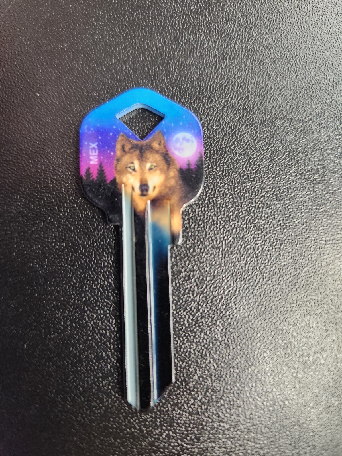 NIGHT WOLF PRINTED KWIKSET KW1/KW10 KEYBLANK - READ DETAILS BELOW