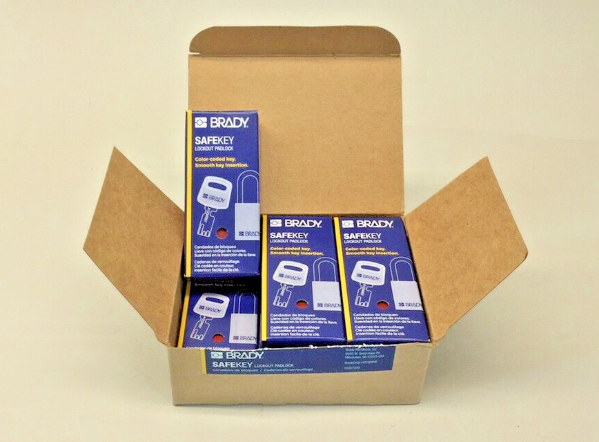 Brady NYL-RED-38PL-KD6PK SafeKey Nylon Lockout Padlocks (Pack of 6) 150311