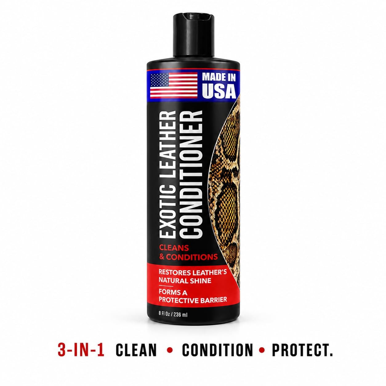 Exotic Leather Conditioner 8 fl oz Spray - 3-in-1 Cleaner, 8 Ounce