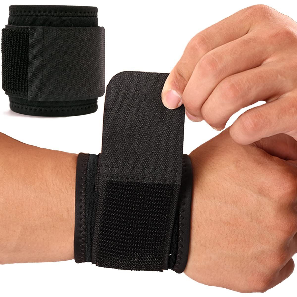 Wrist Brace, 2 PACK Wraps for Carpal Tunnel One Size, Starry sky black