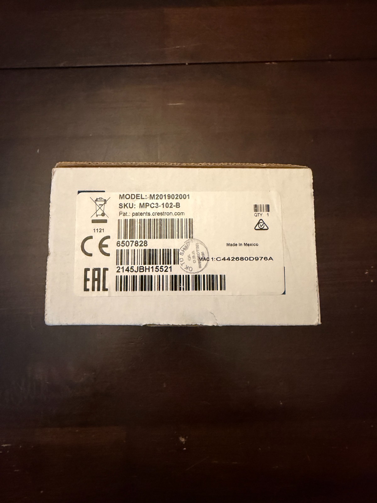 Crestron MPC3-102-B 6507828 3-Series Media Presentation Controller