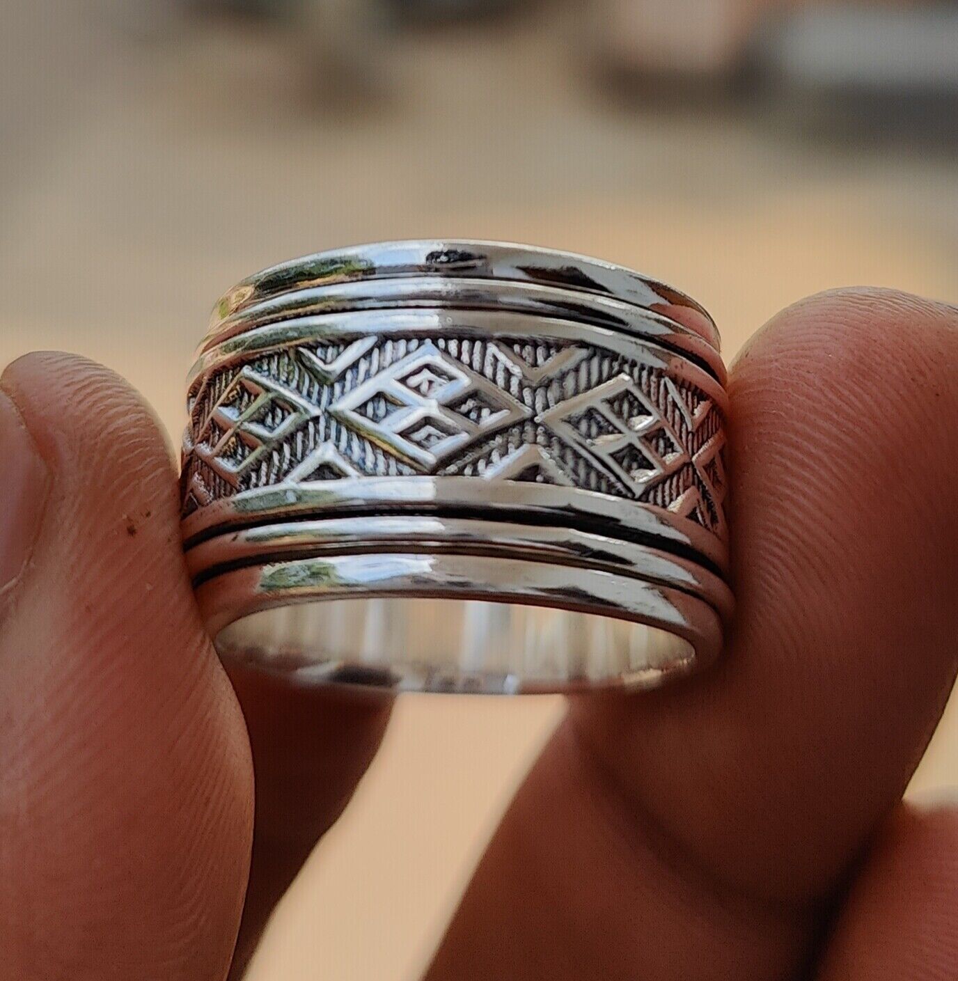 Spinner Ring Solid 925 Sterling Silver Band Handmade Jewelry Ring All Size SS-3