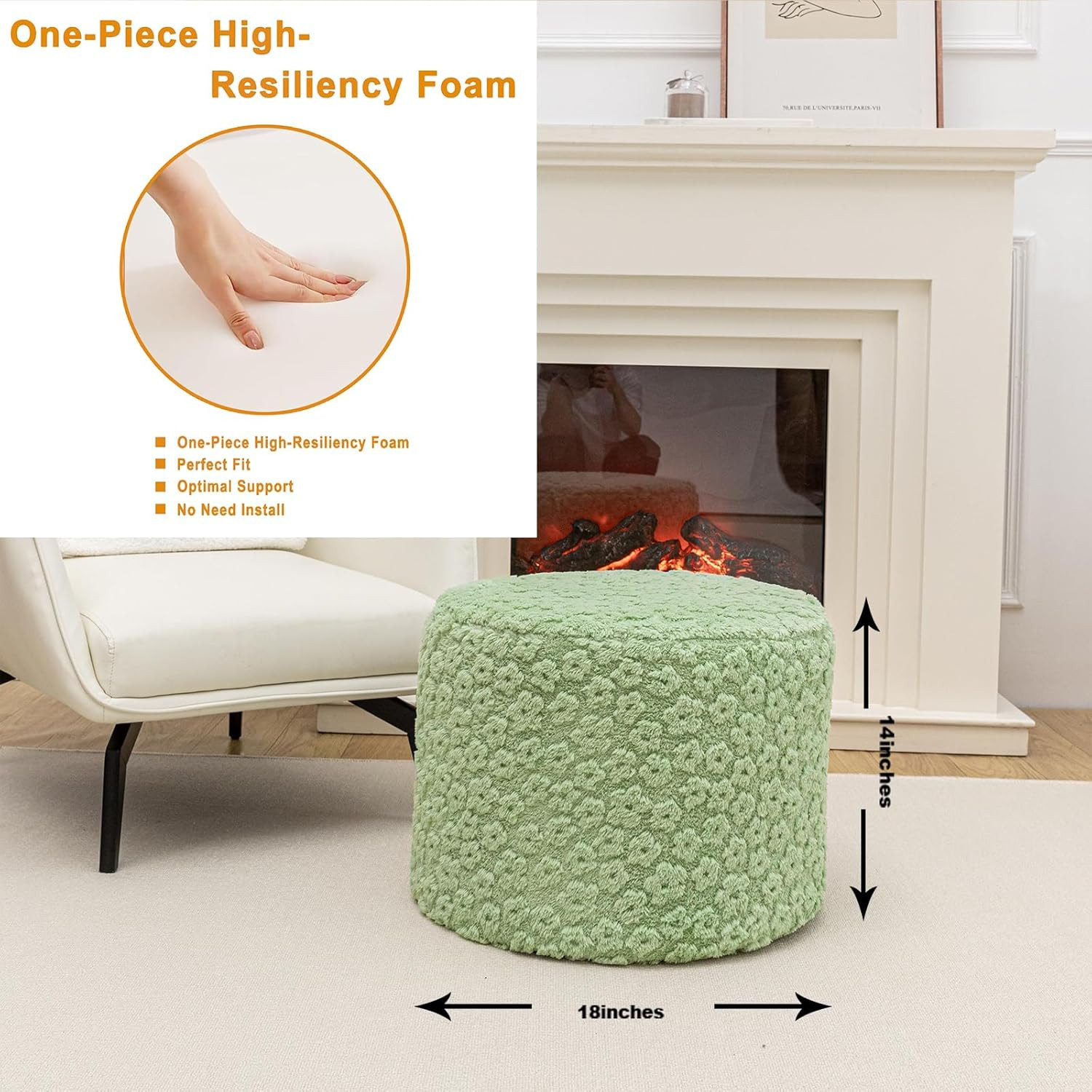 Ottoman Foot Rest Stuffed round Boho Floor Poof Seating Armchair Ottoman Foot St
