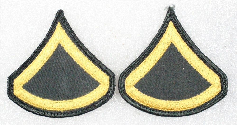 Army Rank Chevron: Private First Class - Post 1968, 3" merrowed edge pair