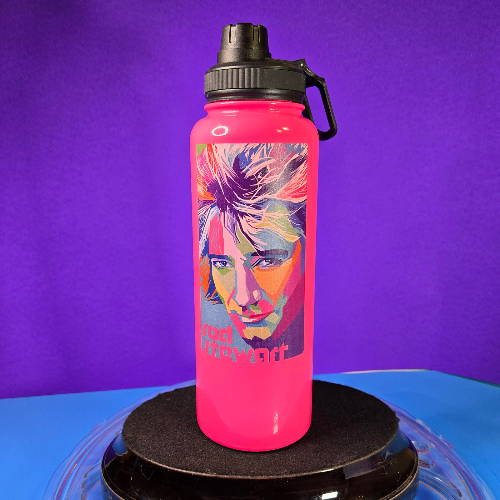 Rod Stewart 40oz Insulated Stainless Steel Water Bottle Double Wall Pink