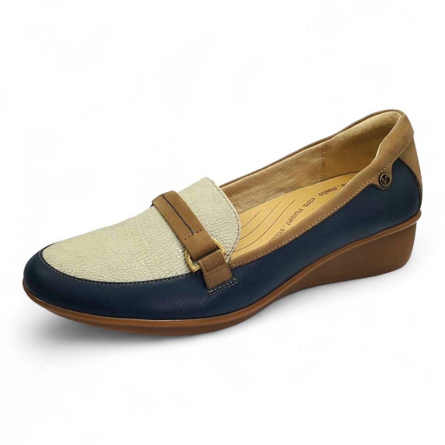 Revere Women's Montmartre Wedge Loafer Blue French