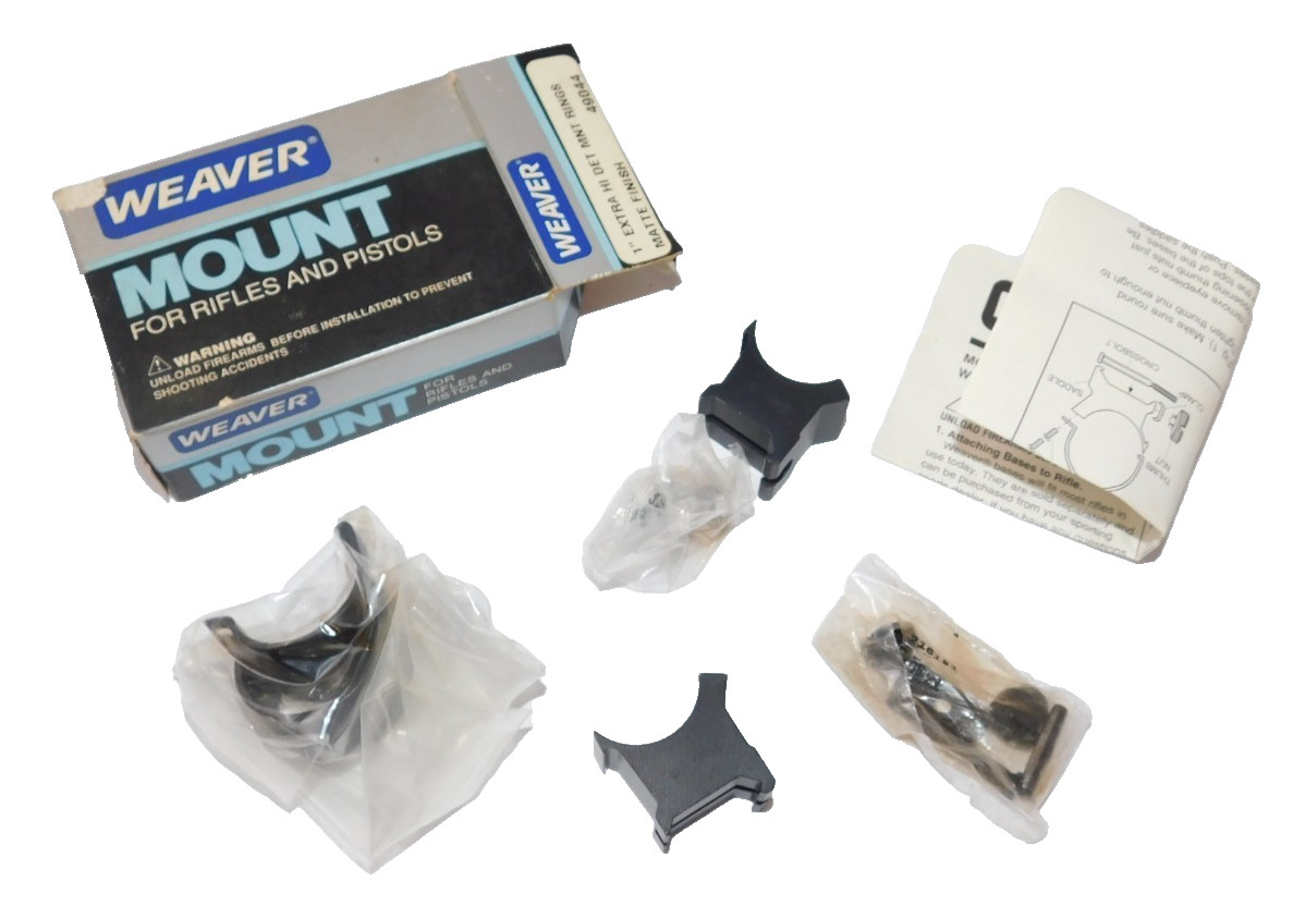 Weaver 49044 1" Extra Hi Detach Mount Rings Matte Finish AI704