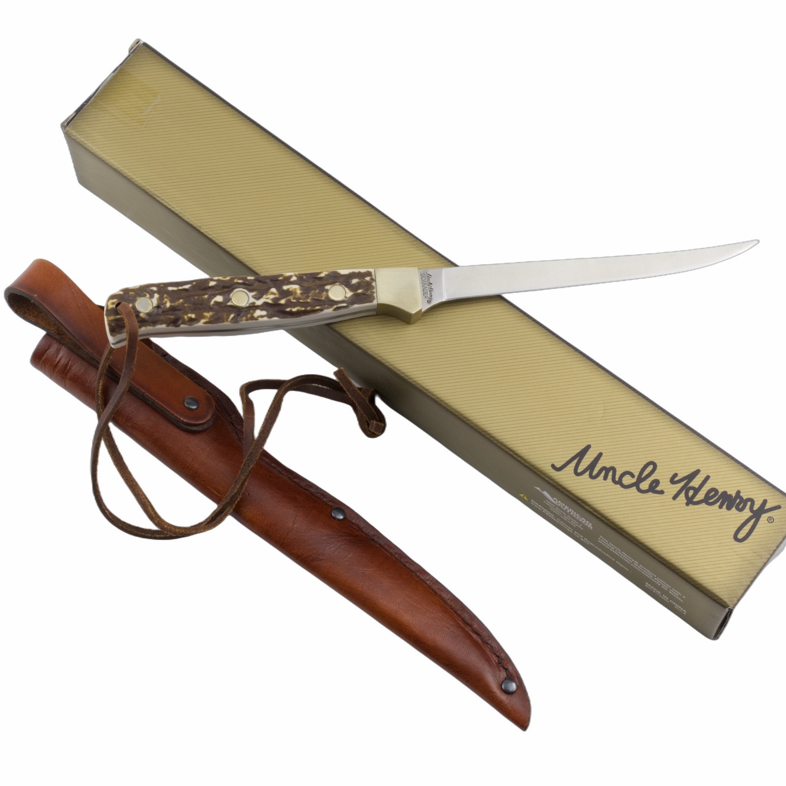 Schrade Uncle Henry Fillet Fixed Blade Knife Fishing Kitchen Full Tang