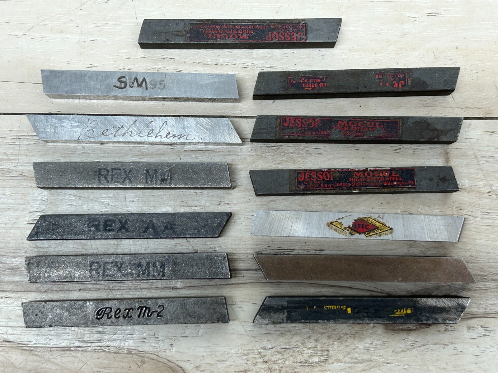 Assorted Brands Lot  Of 13 High Speed Lathe Cutting Tool 3/8" Blank Bits