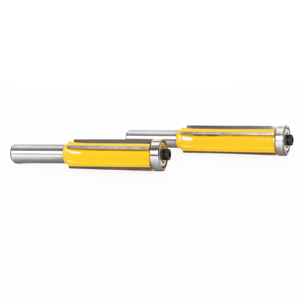 2pcs 12mm Flush Trim bit Z4 Pattern Router Bit Top & Bottom Bearing Bits Milling