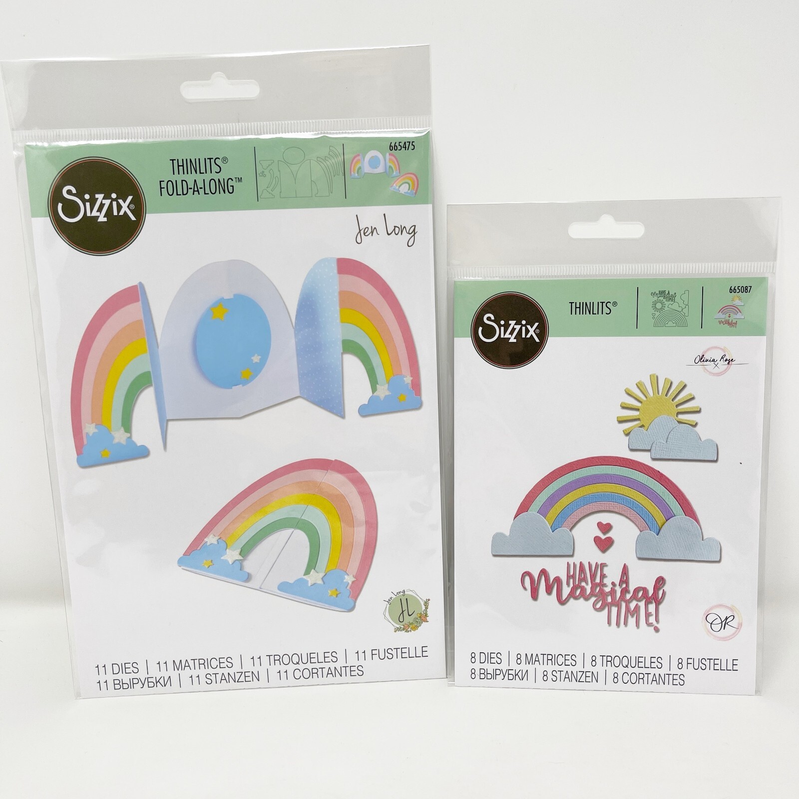 Sizzix Thinlits Rainbow Fold A Long Card Cutting Dies Bundle NEW