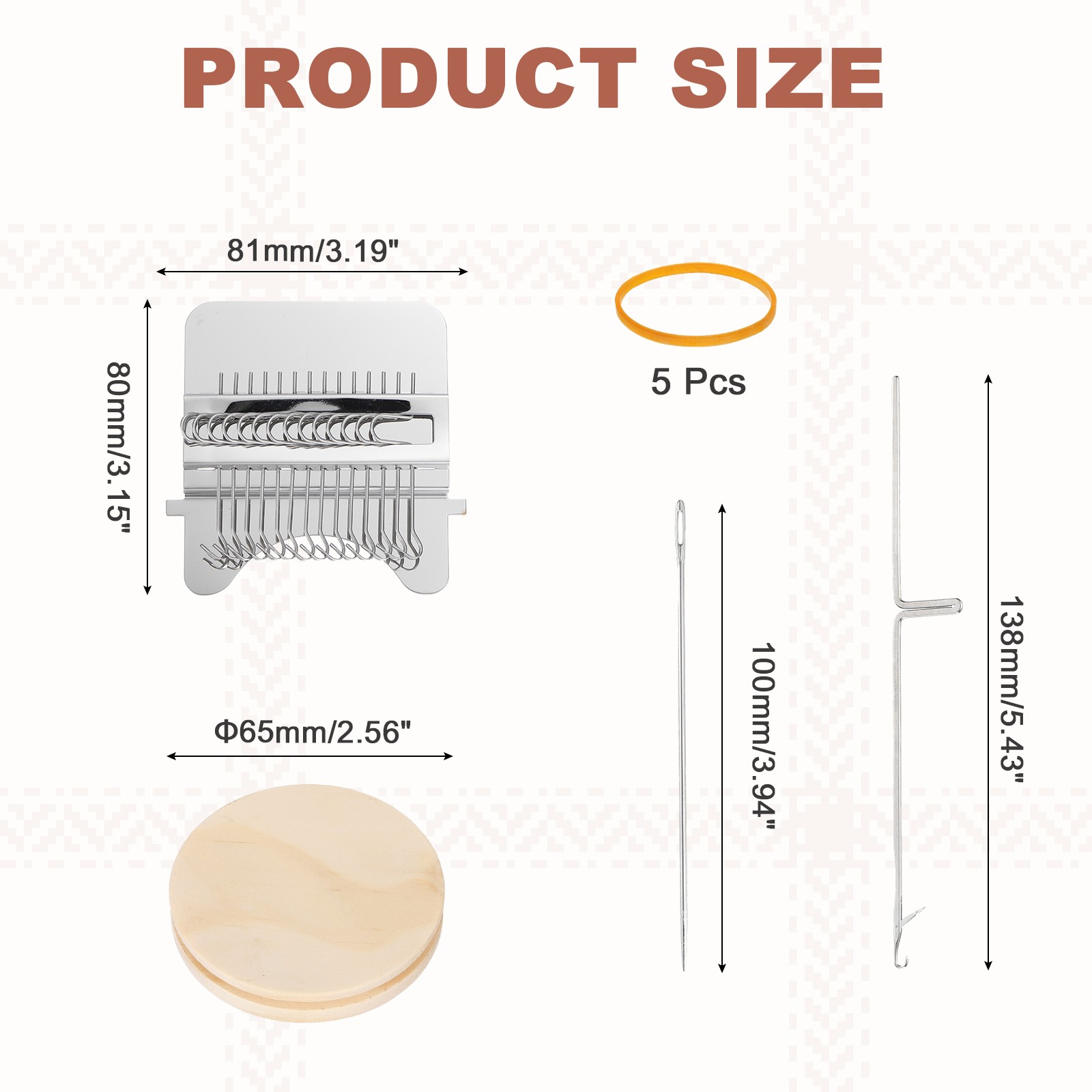 Speedweve Darning Loom, 14 Hooks Mini Weaving Knitting Machine Silver