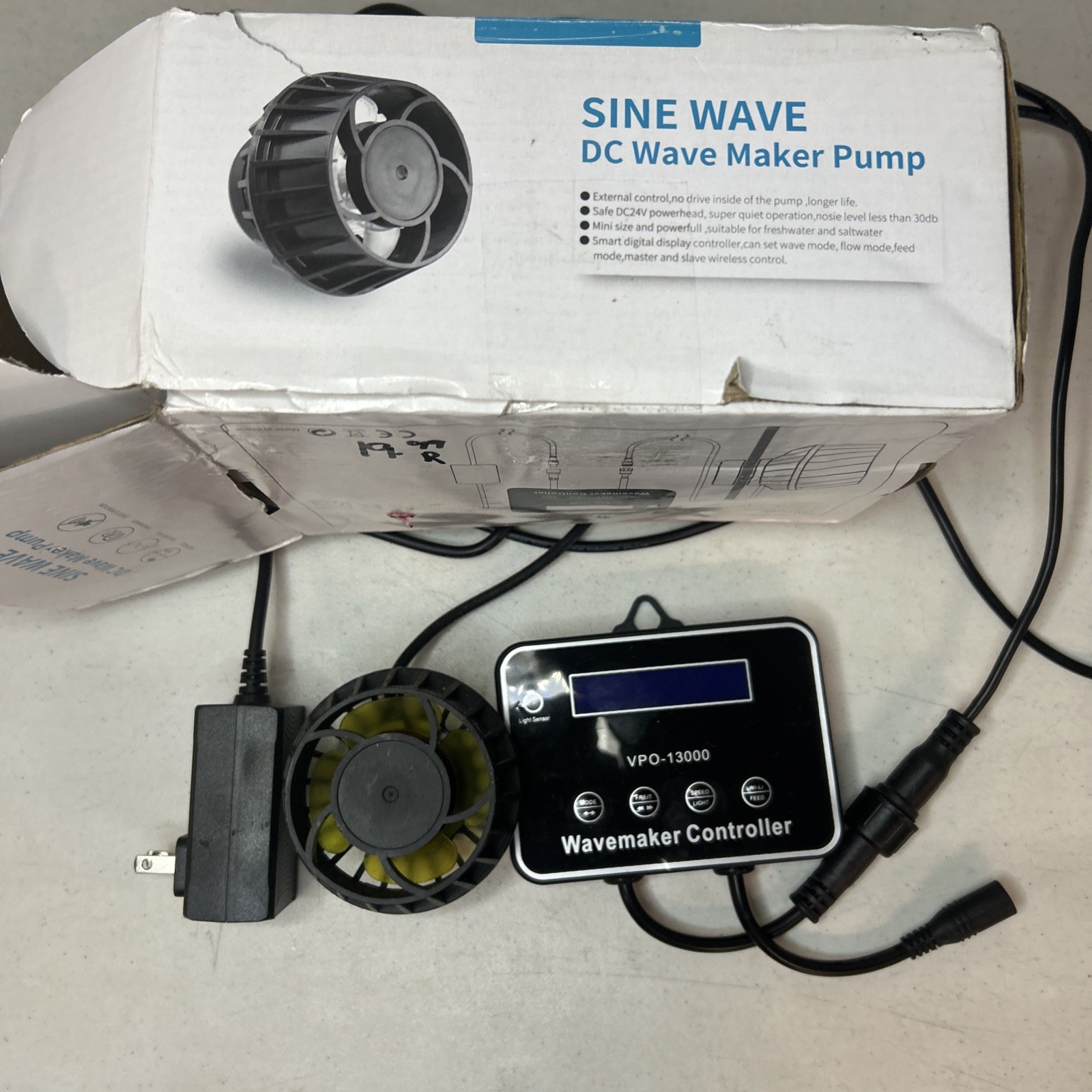 Sine Wave 3400 GPH Aquarium Pump Wave Maker (Tested) Variable Speed 60-120 Gal