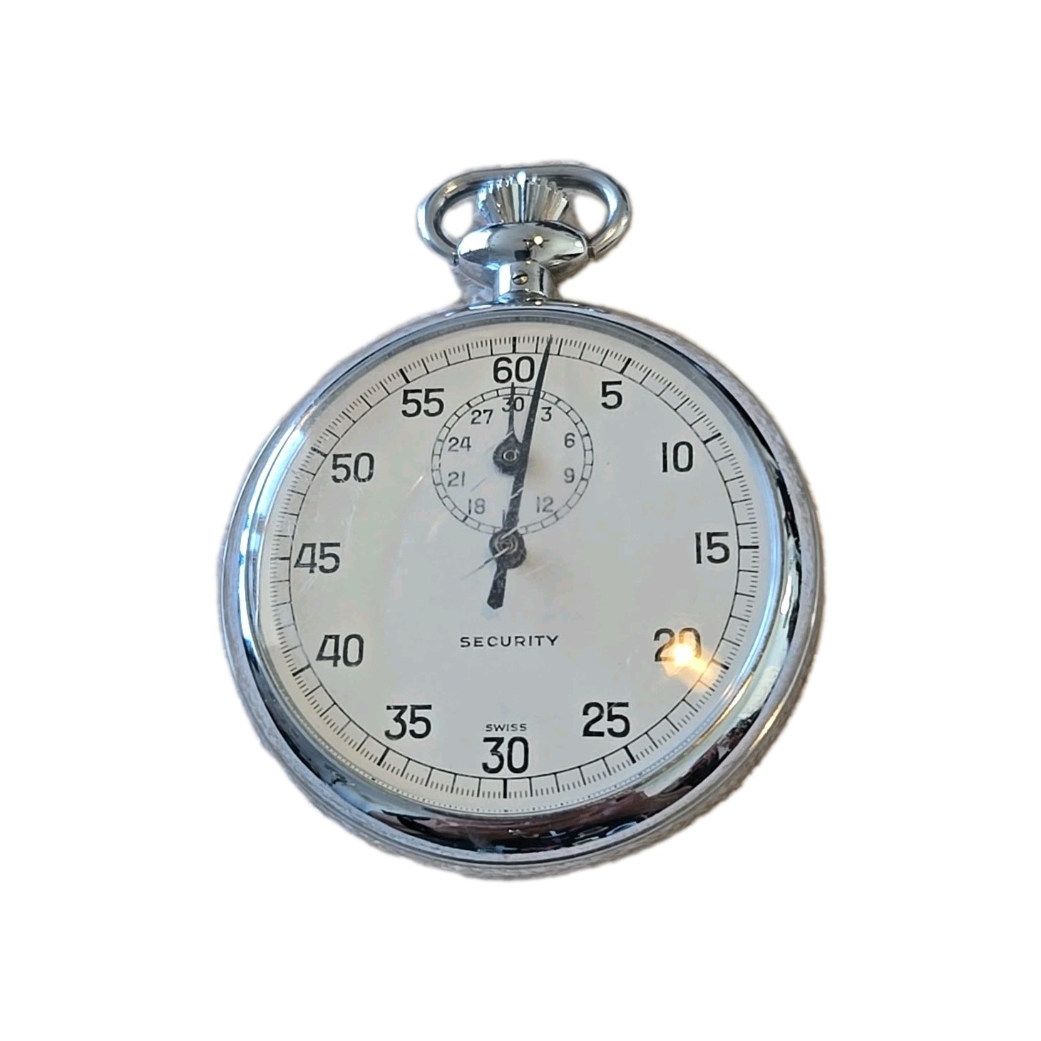 Antique Swiss Made Security Mechanical Manual Winding Stopwatch