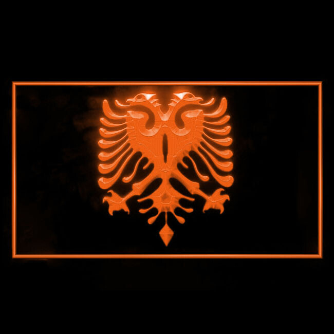 230107 Albanian Eagle Flag Modern Tattoos Display LED Light Neon Sign